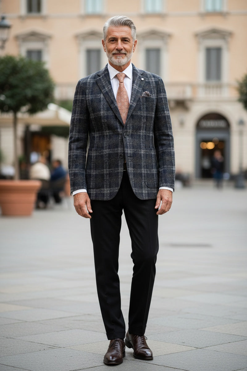 Grey Windowpane Sports Jacket