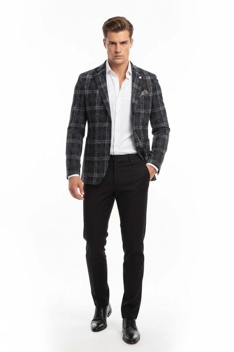 Grey Windowpane Sports Jacket