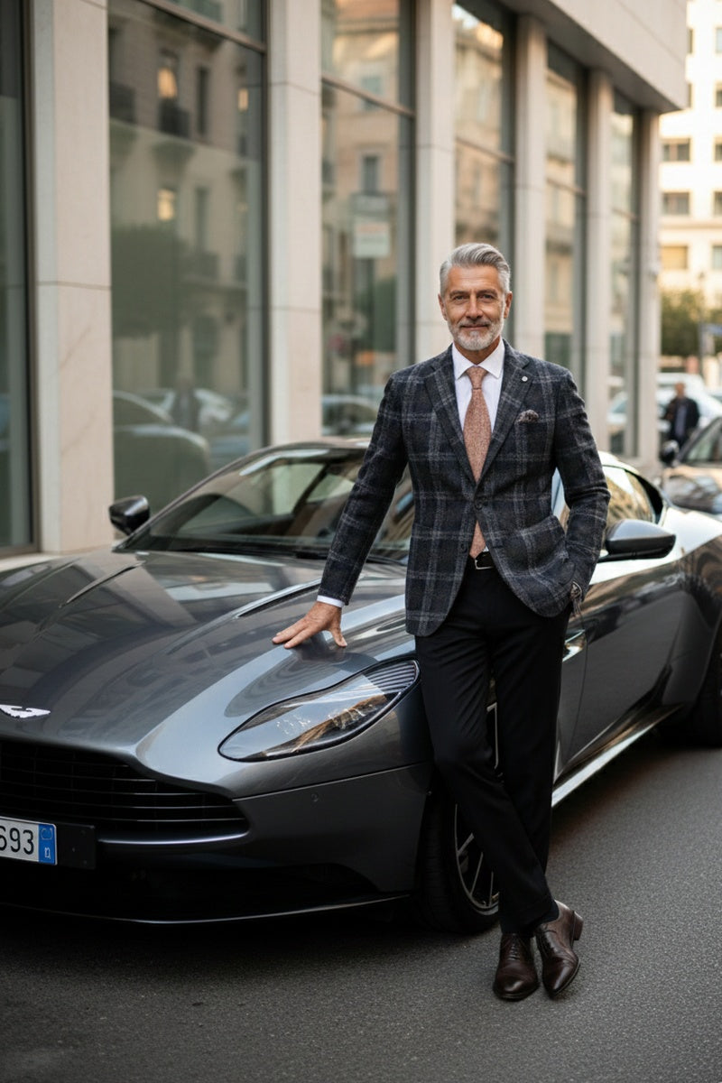 Grey Windowpane Sports Jacket