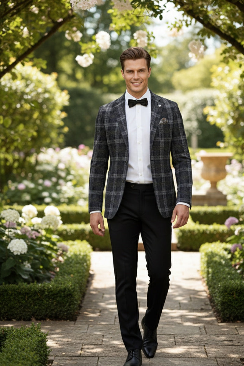 Grey Windowpane Sports Jacket