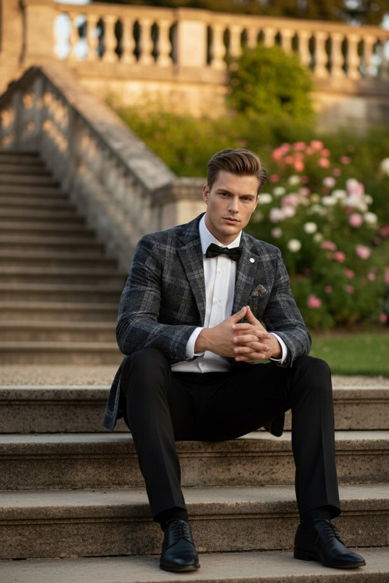 Grey Windowpane Sports Jacket