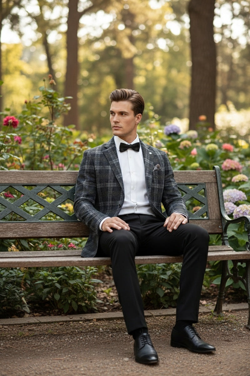 Grey Windowpane Sports Jacket