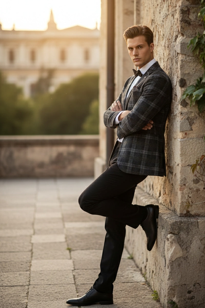 Grey Windowpane Sports Jacket