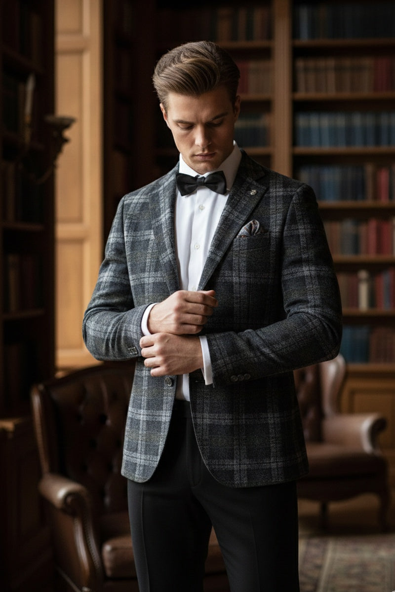 Grey Windowpane Sports Jacket