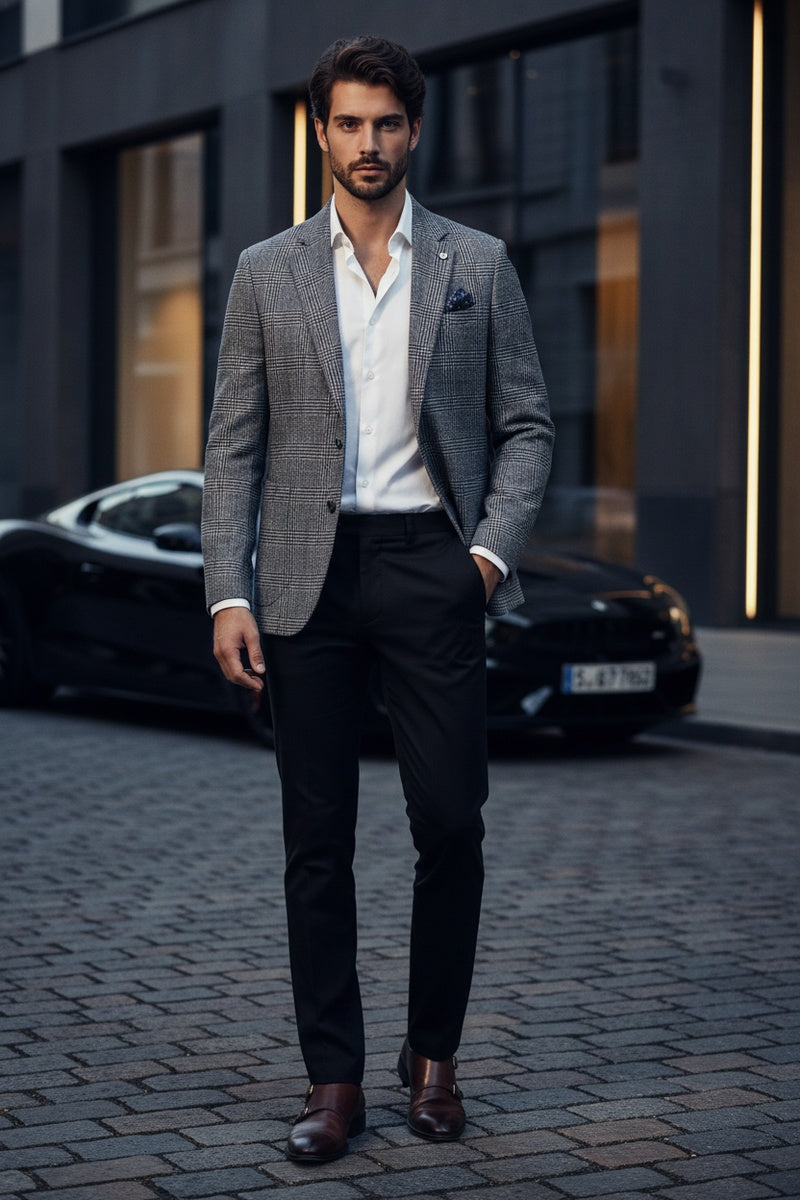 Light Grey Windowpane Sports Jacket