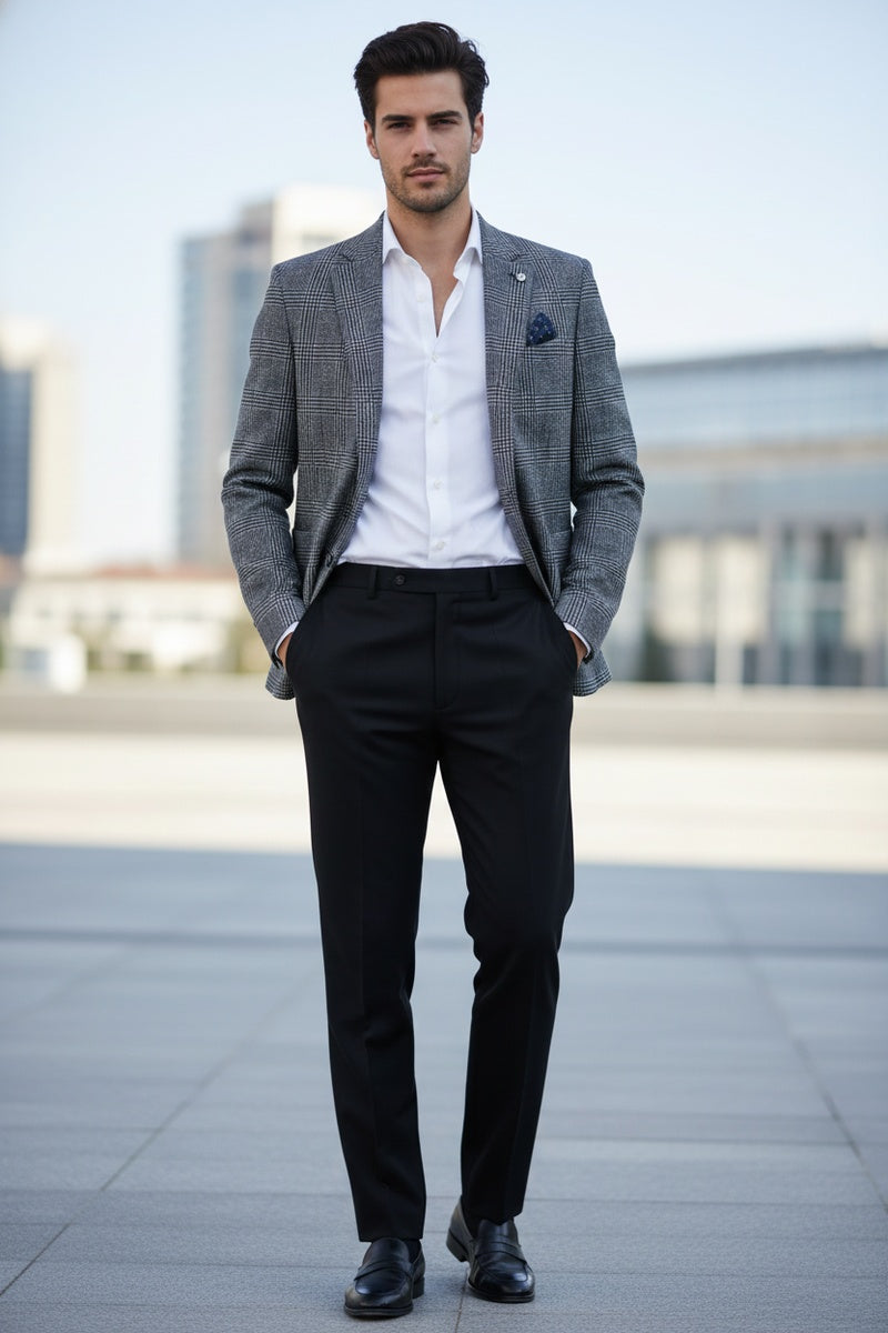 Light Grey Windowpane Sports Jacket