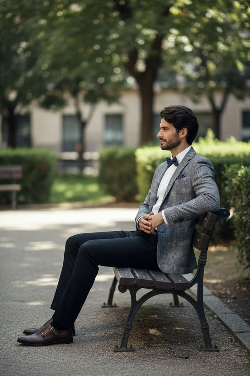 Light Grey Windowpane Sports Jacket