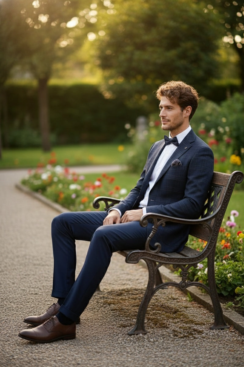 Navy Windowpane Sports Jacket