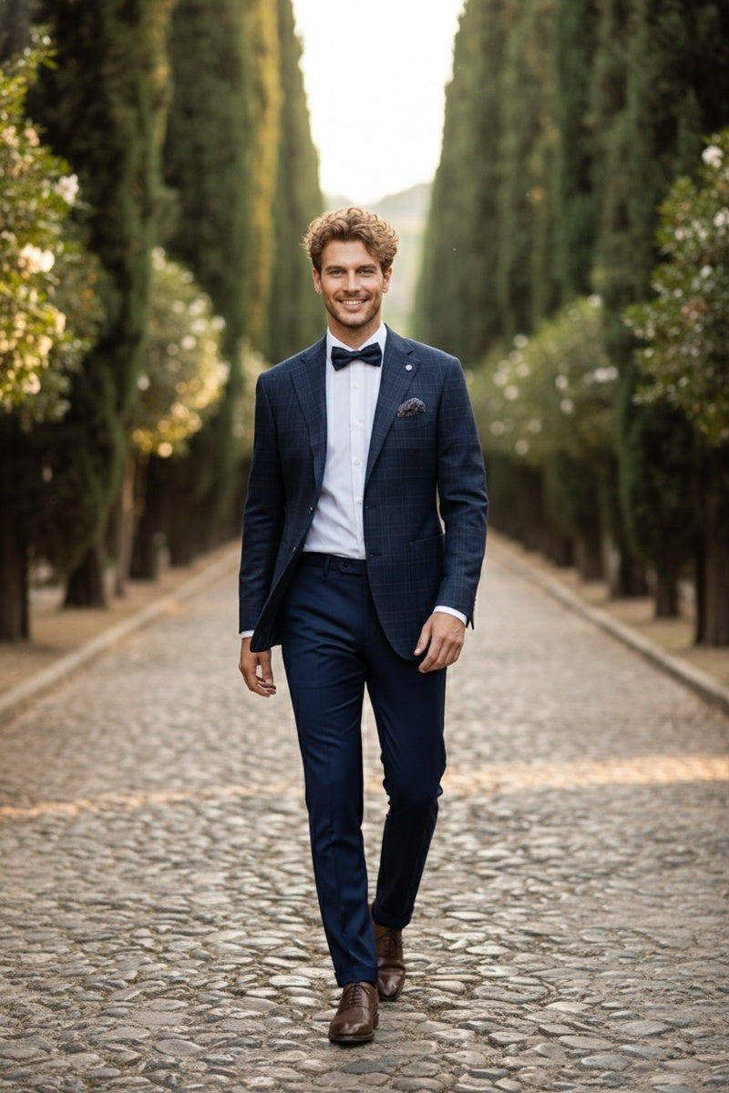 Navy Windowpane Sports Jacket