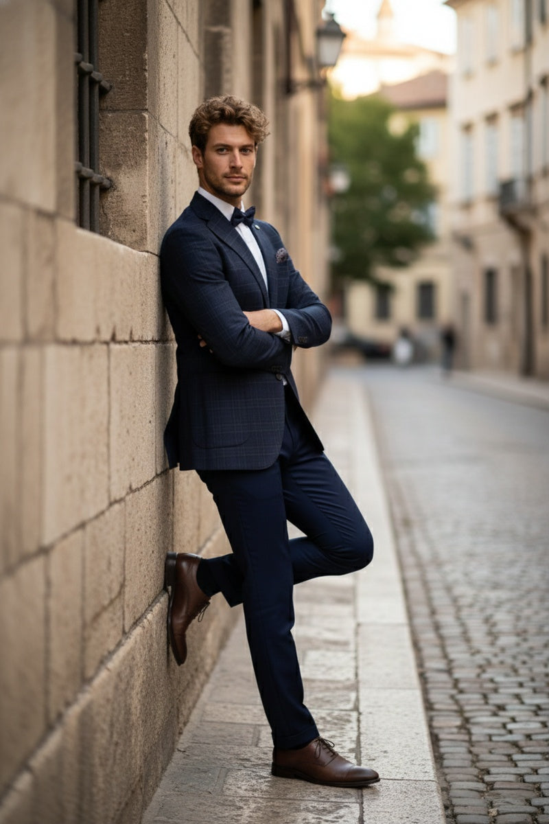 Navy Windowpane Sports Jacket