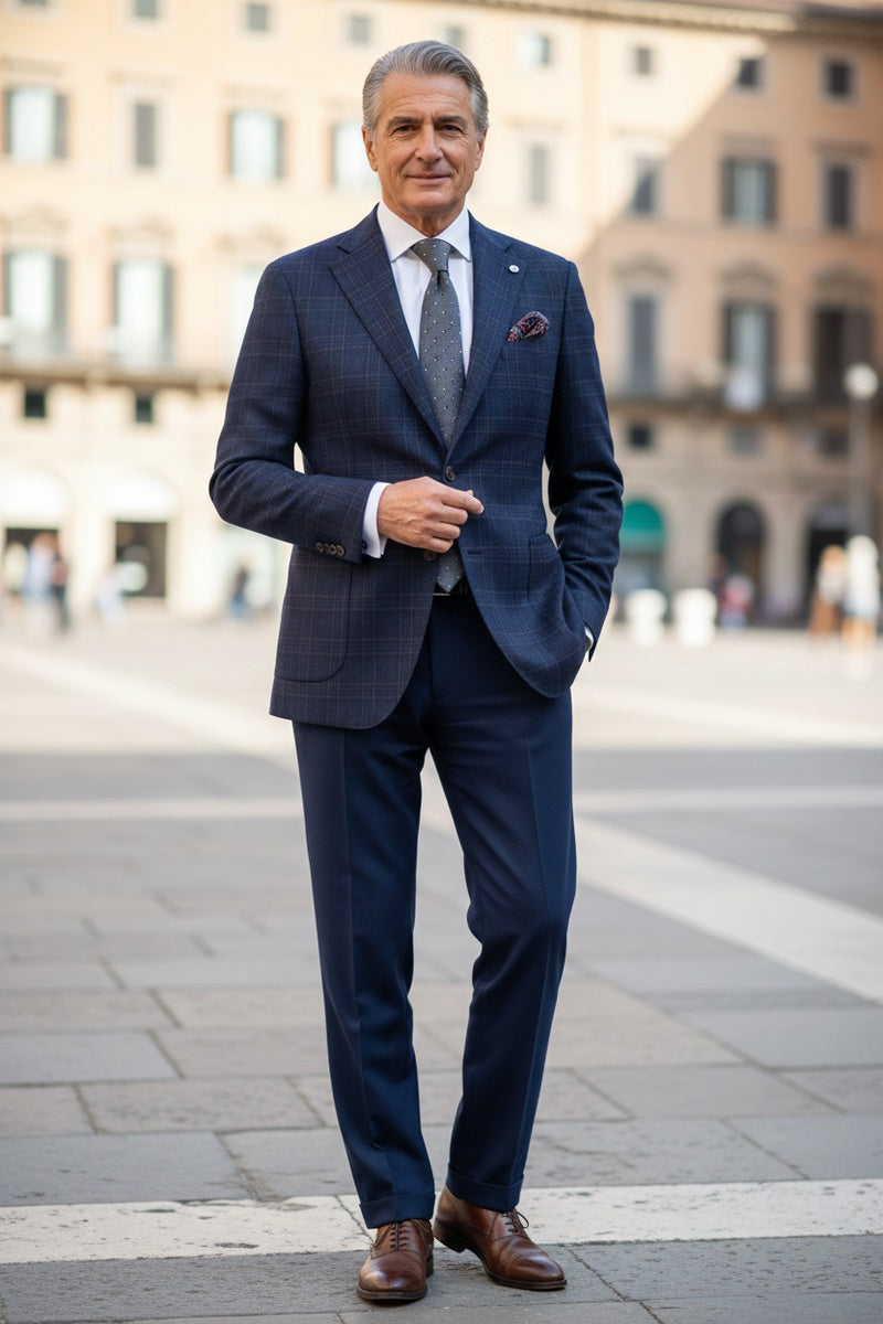 Navy Windowpane Sports Jacket