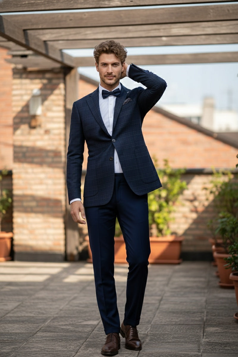 Navy Windowpane Sports Jacket