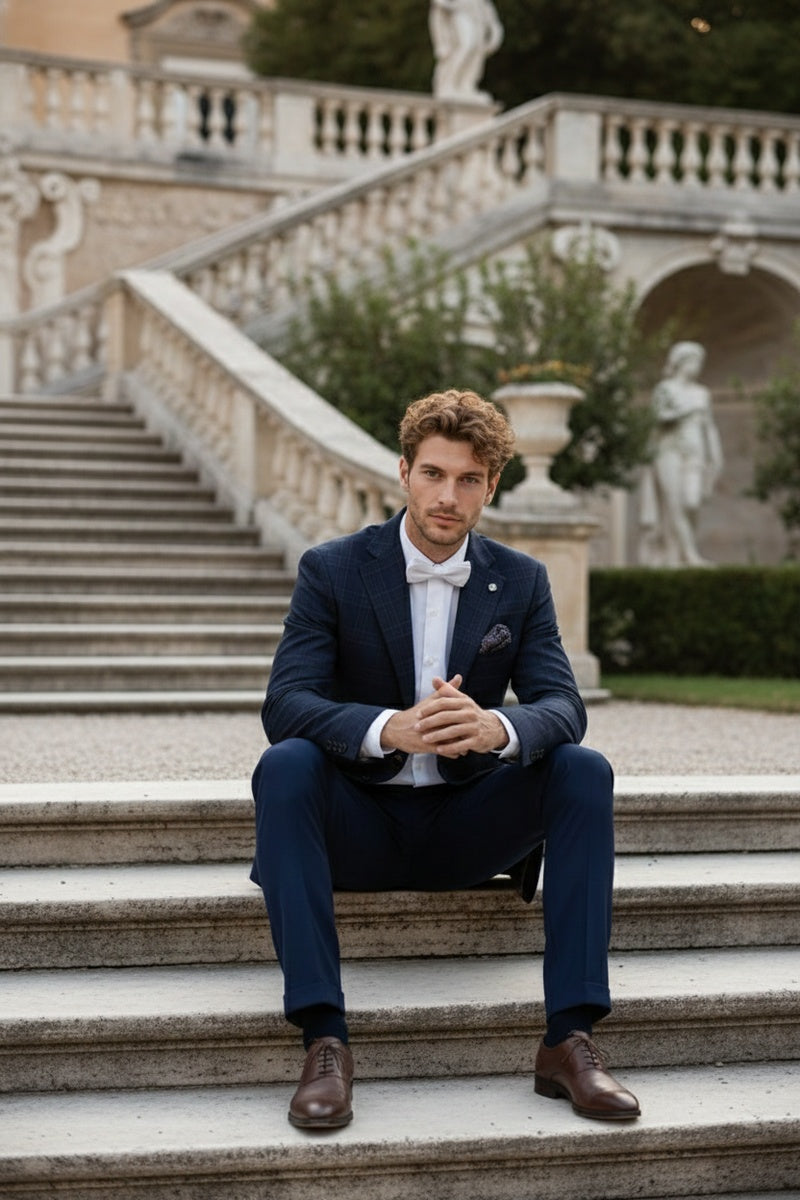 Navy Windowpane Sports Jacket