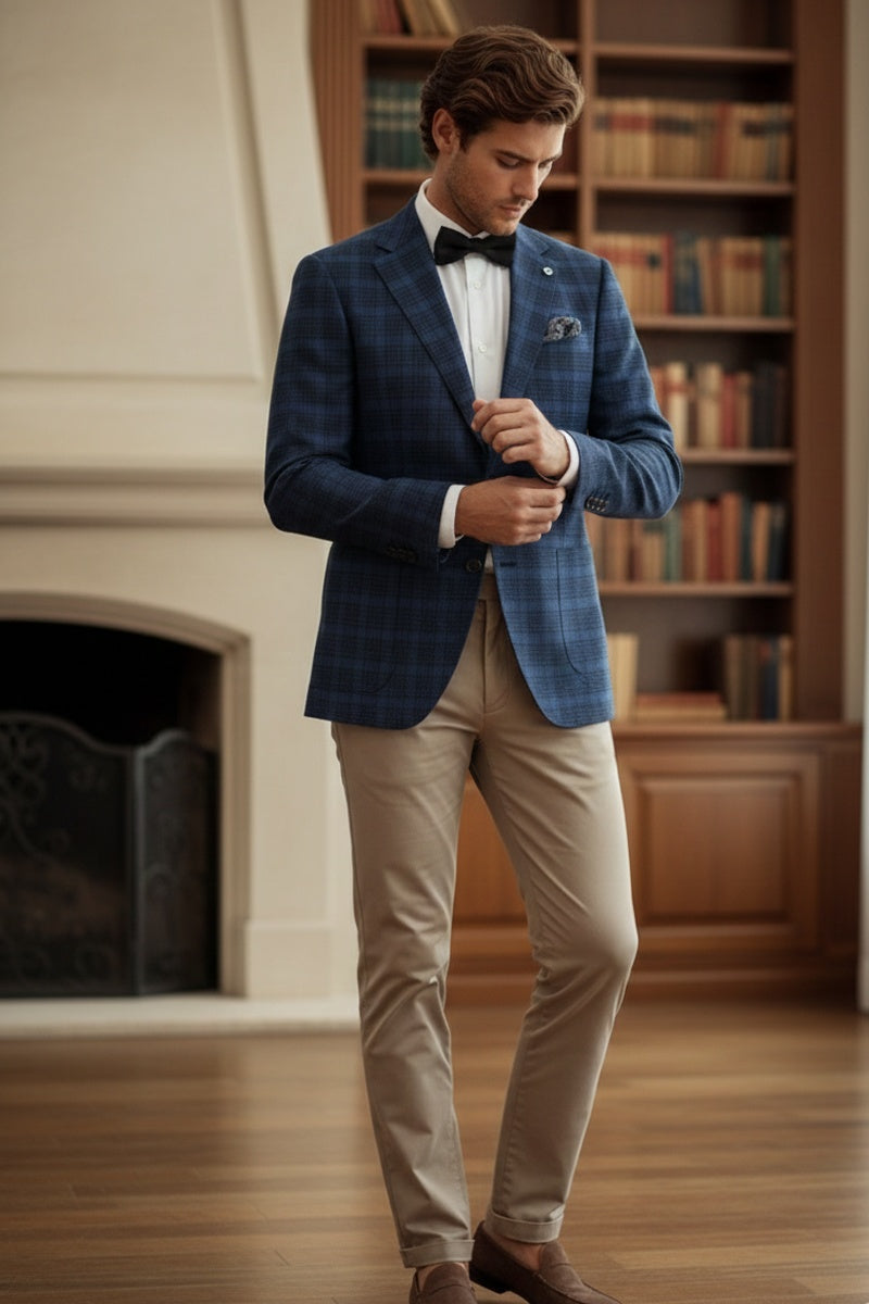 Royal Blue Windowpane Sports Jacket