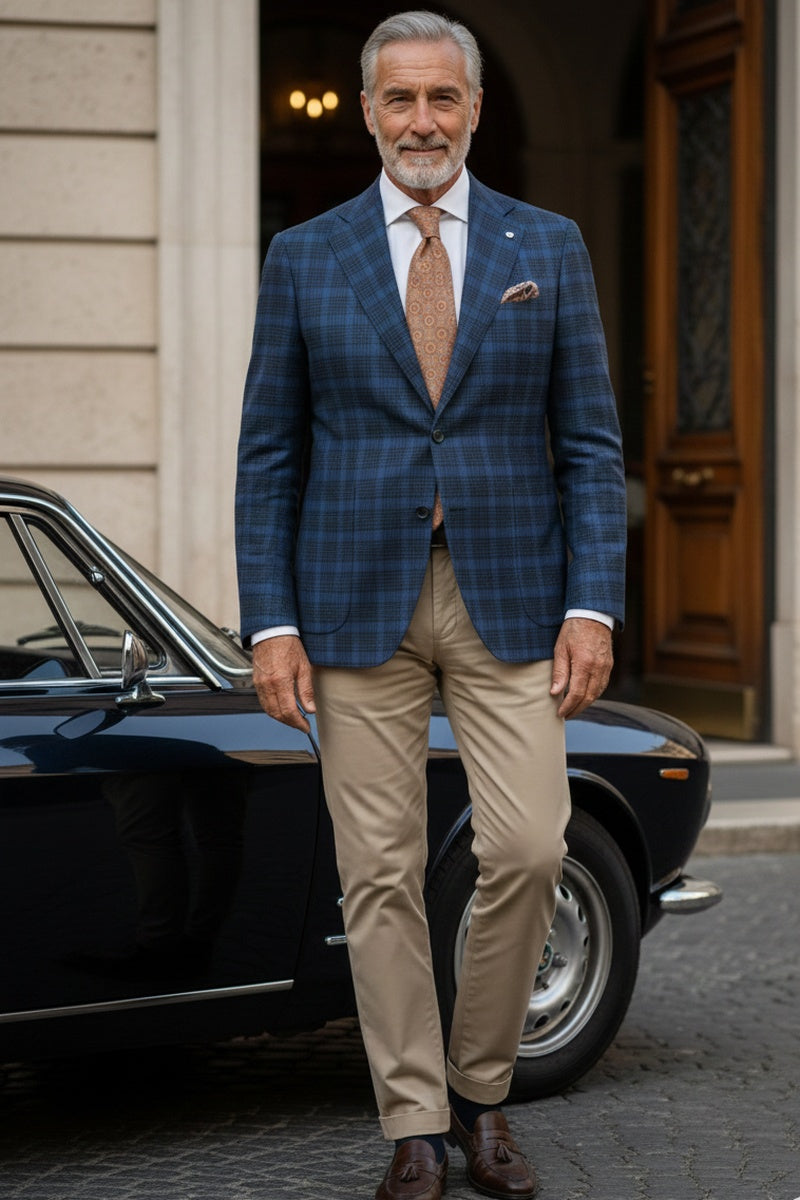 Royal Blue Windowpane Sports Jacket