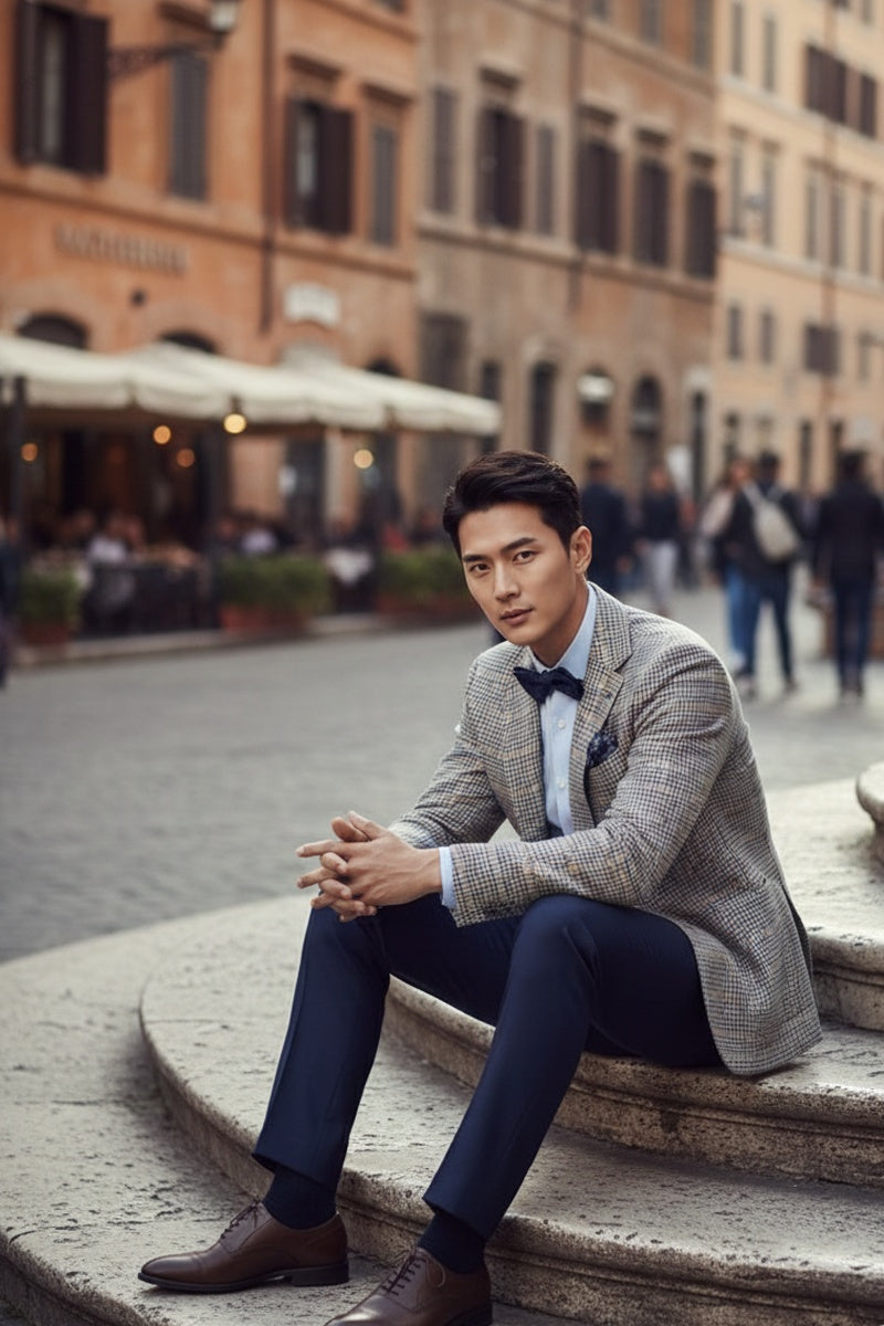 Light Grey Windowpane Sports Jacket