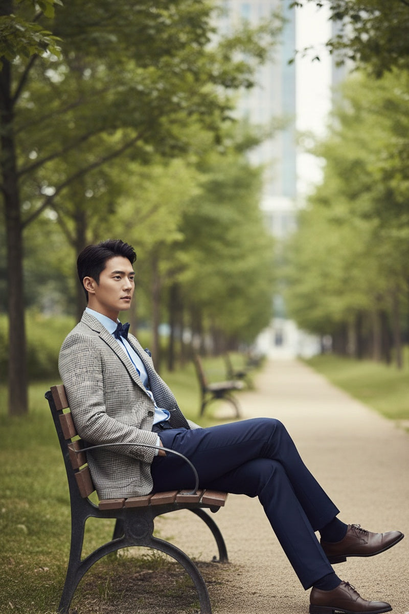 Light Grey Windowpane Sports Jacket