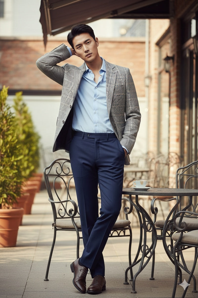 Light Grey Windowpane Sports Jacket