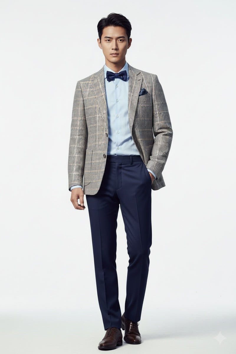 Light Grey Windowpane Sports Jacket