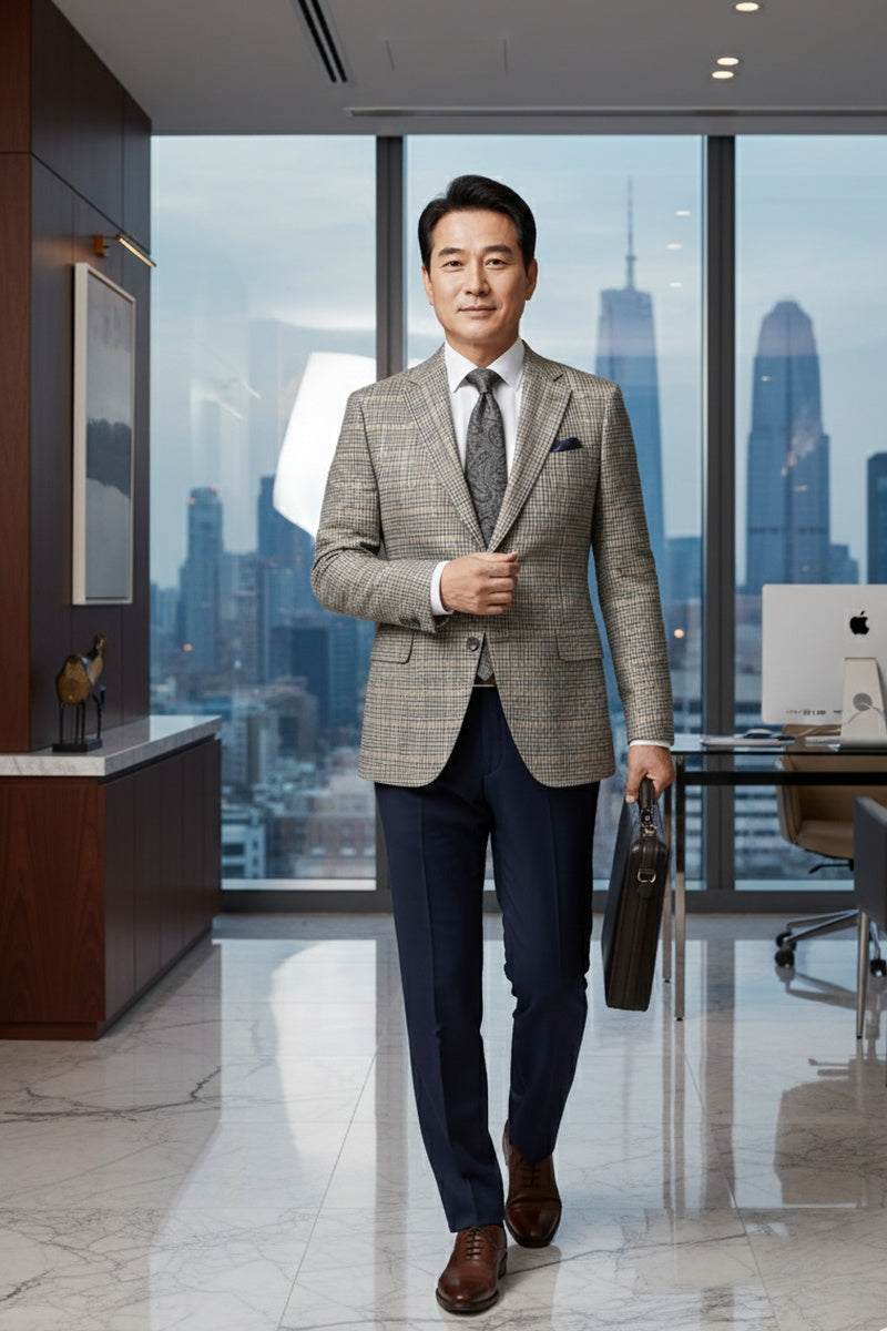 Light Grey Windowpane Sports Jacket