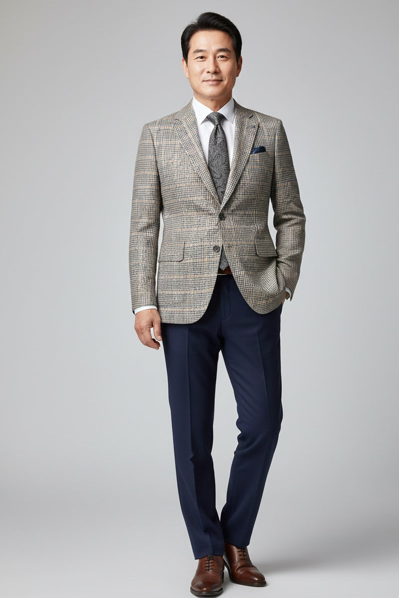 Light Grey Windowpane Sports Jacket