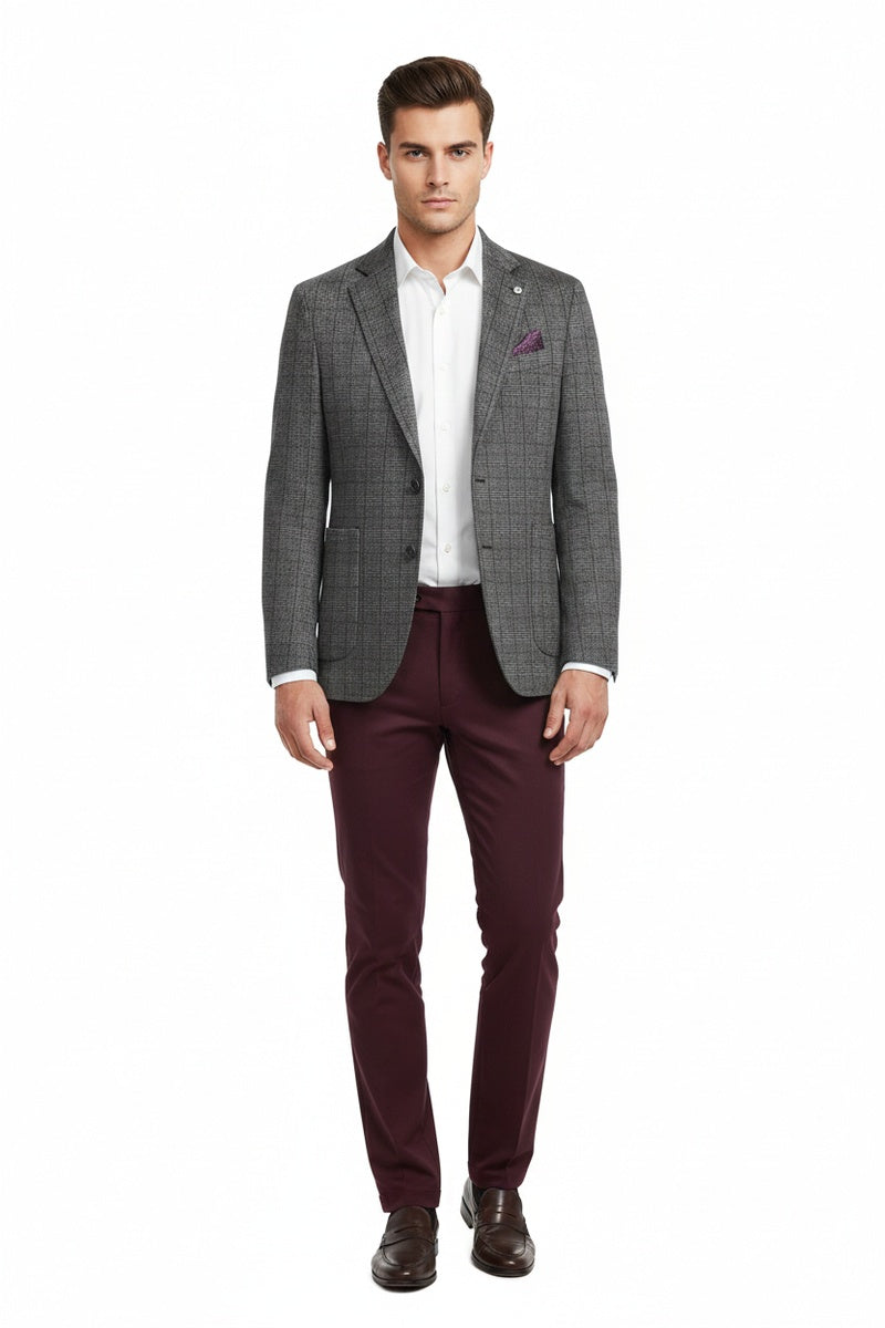 Grey Windowpane Sports Jacket