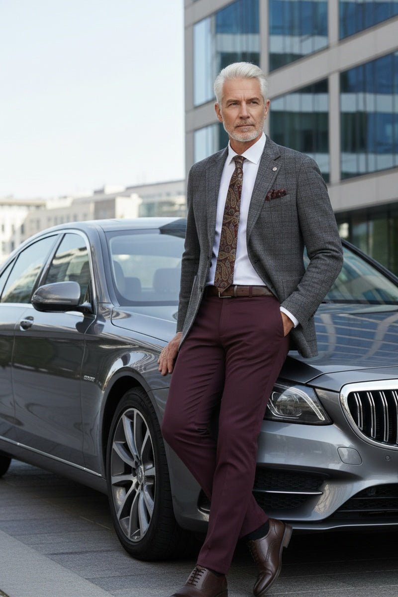 Grey Windowpane Sports Jacket