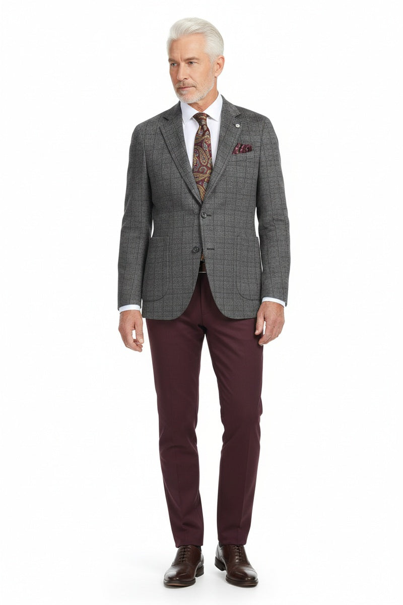 Grey Windowpane Sports Jacket