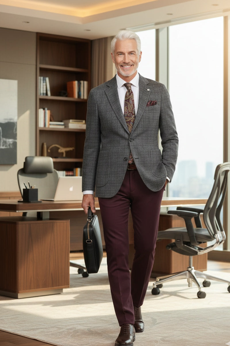 Grey Windowpane Sports Jacket