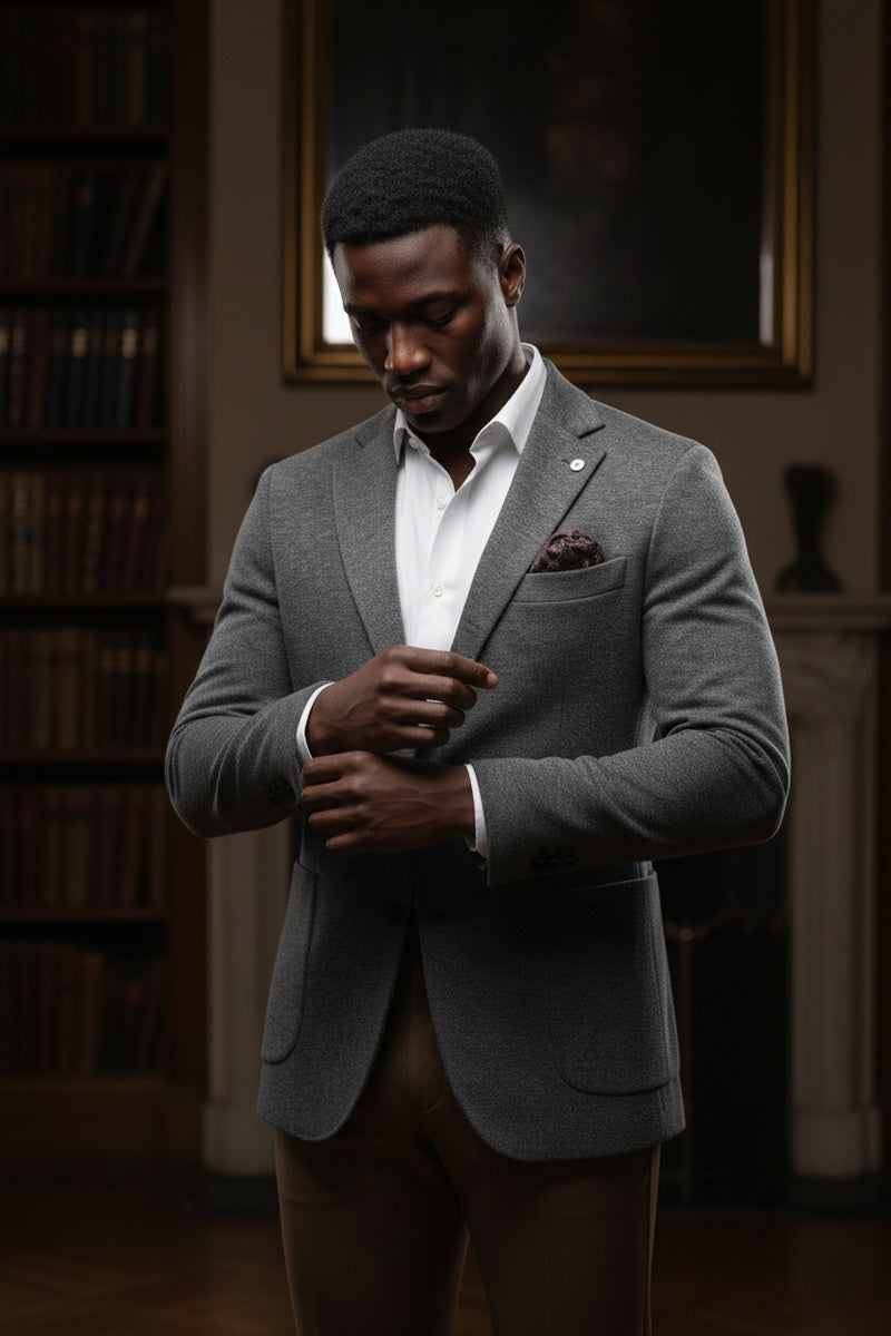 Grey Textured Sports Jacket