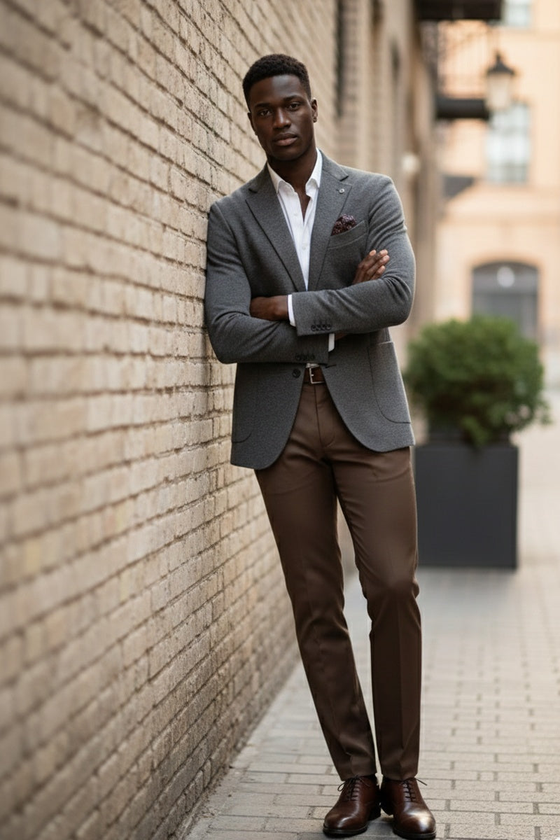 Grey Textured Sports Jacket