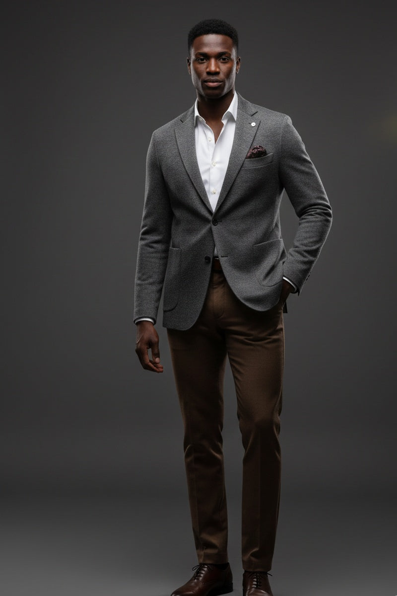 Grey Textured Sports Jacket