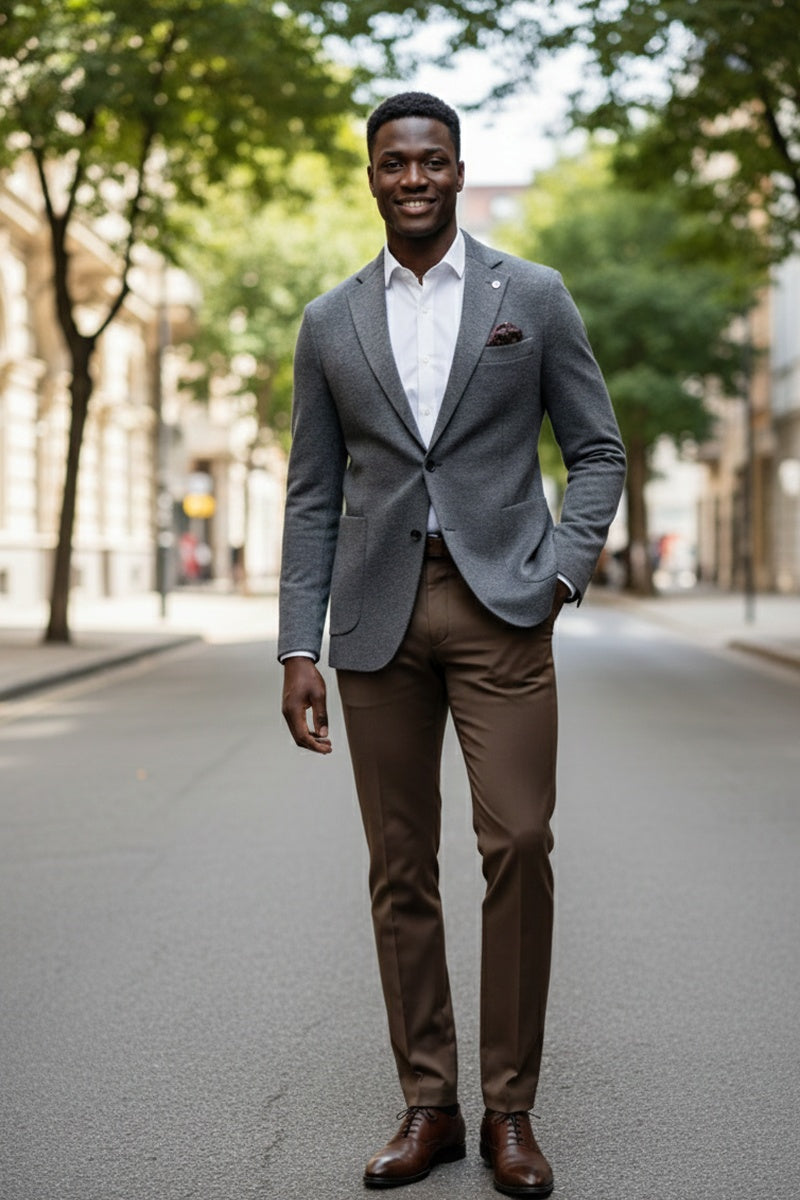 Grey Textured Sports Jacket