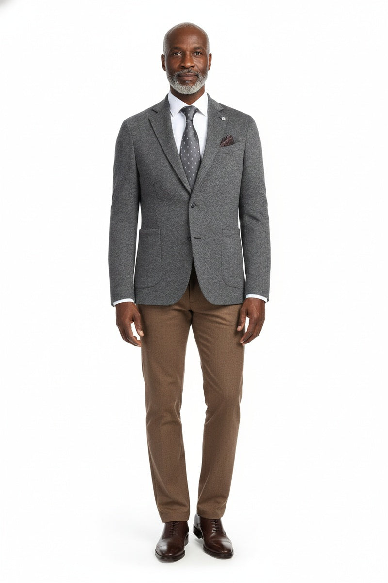 Grey Textured Sports Jacket
