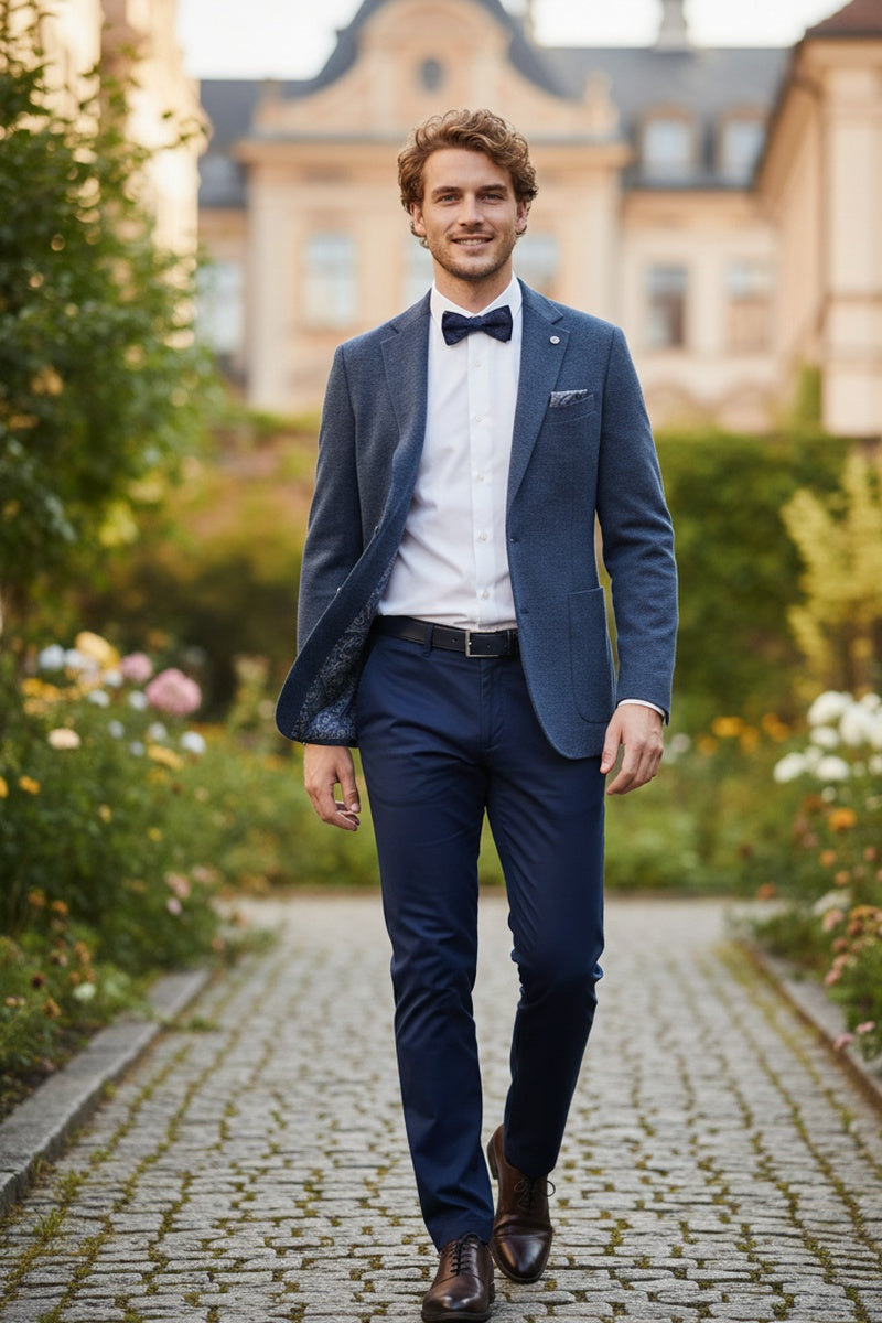 Navy Textured Sports Jacket