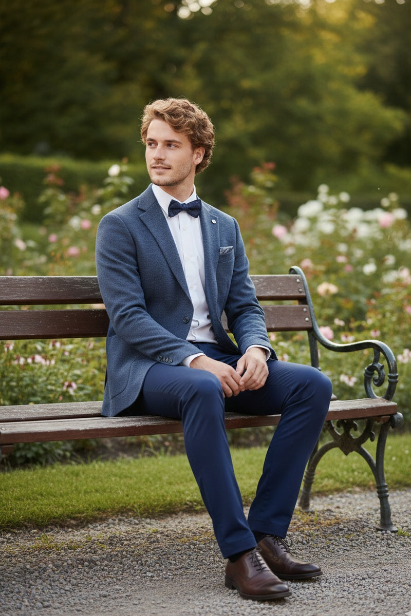 Navy Textured Sports Jacket