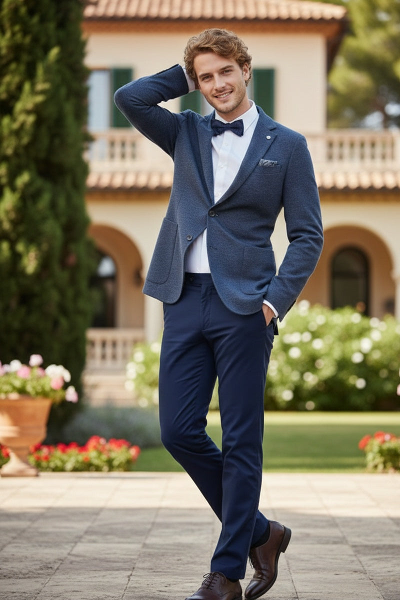 Navy Textured Sports Jacket