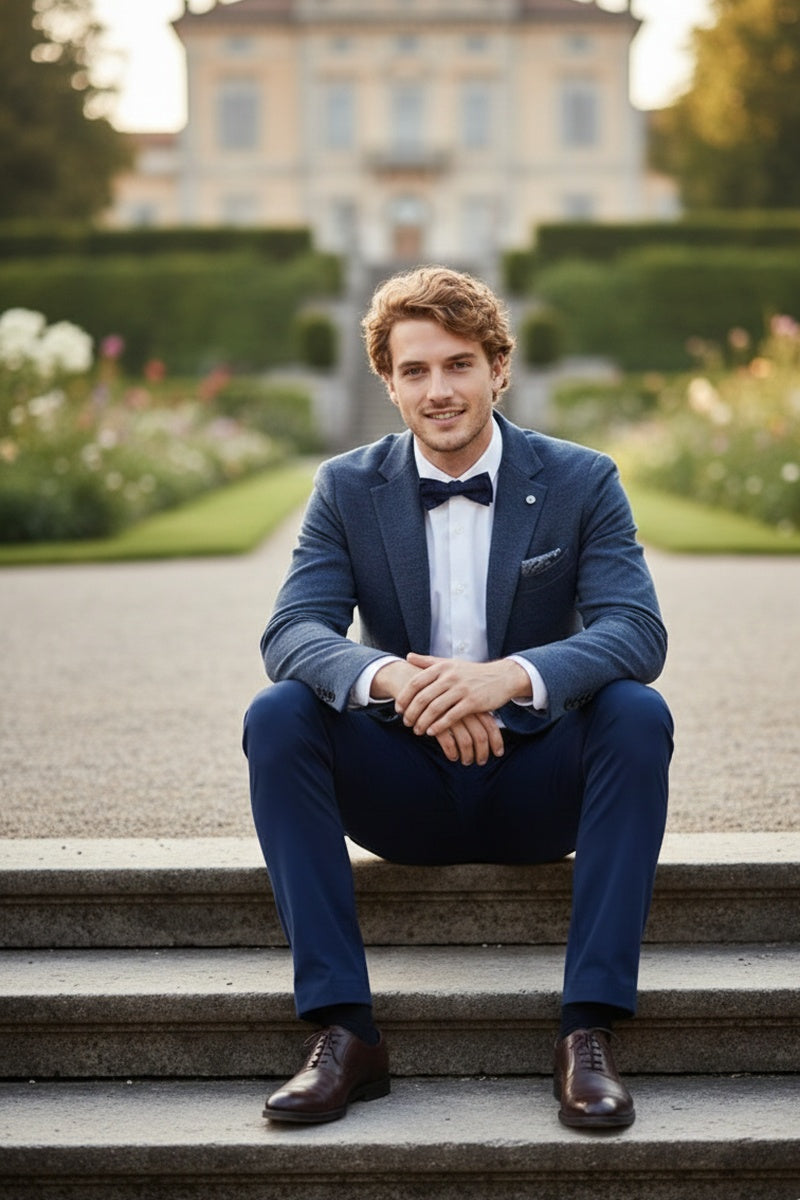 Navy Textured Sports Jacket