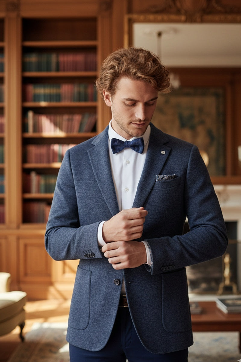 Navy Textured Sports Jacket
