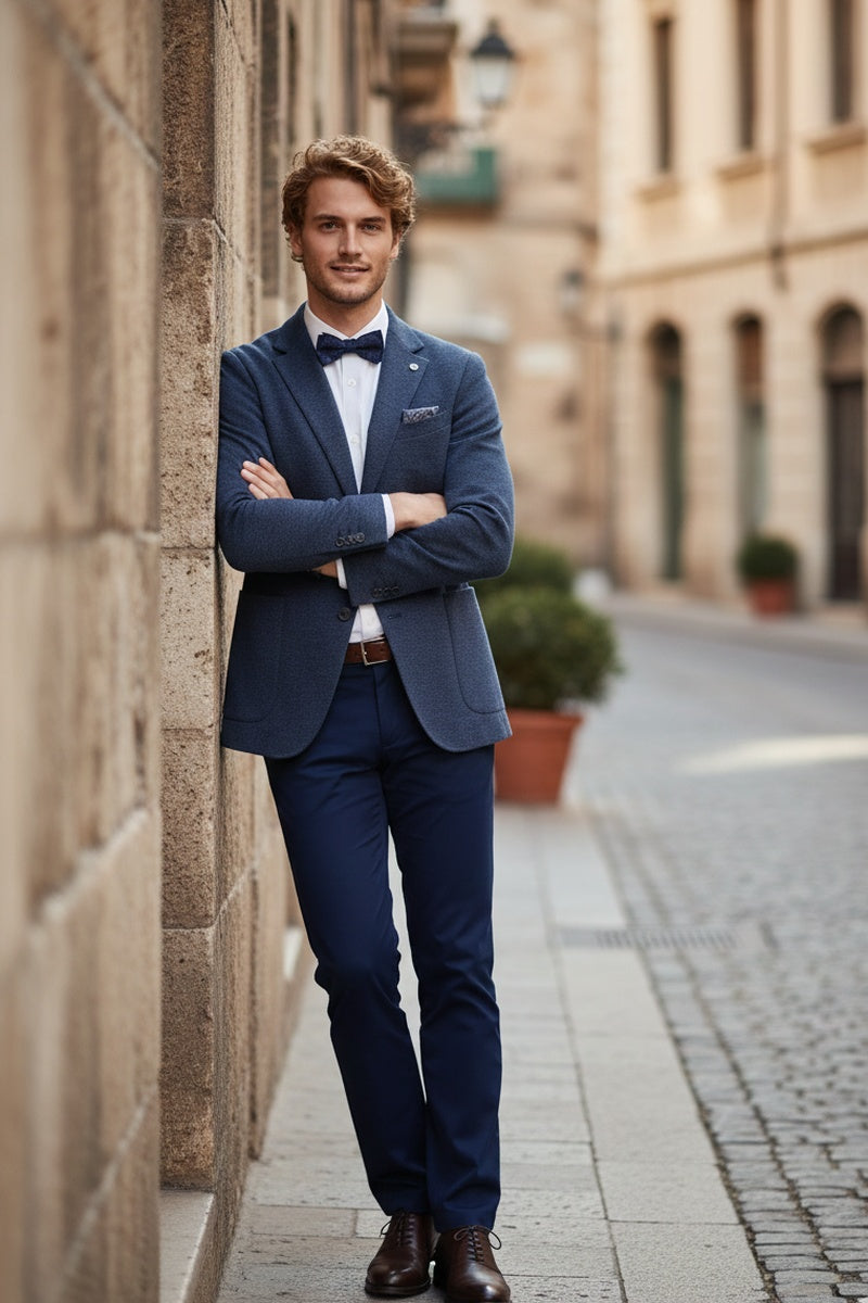 Navy Textured Sports Jacket