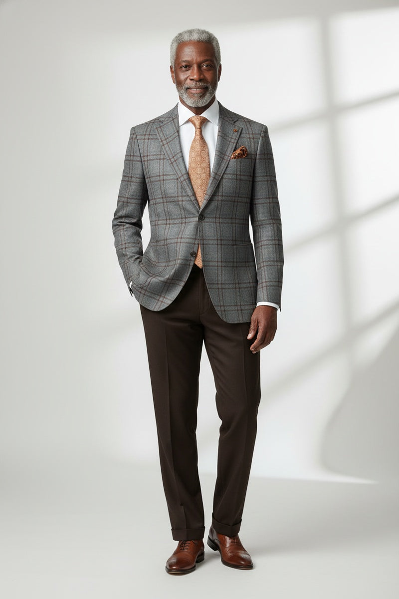 Grey Windowpane Sports Jacket