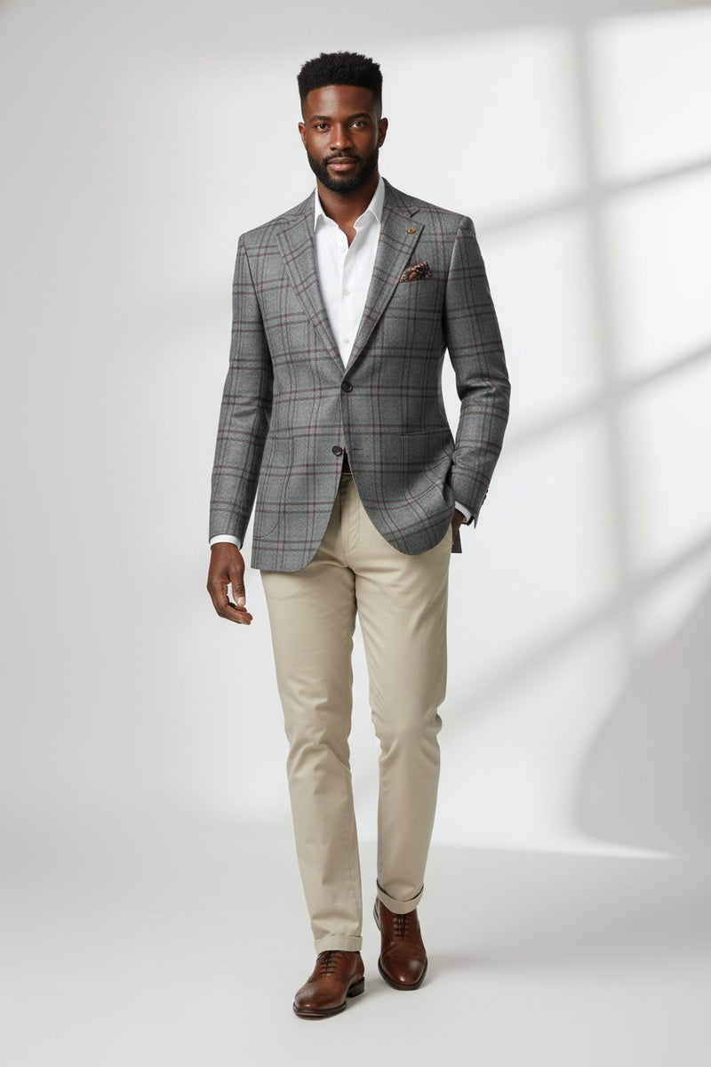Grey Windowpane Sports Jacket