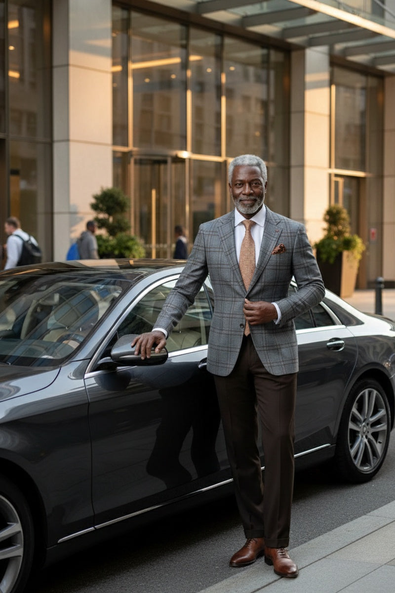 Grey Windowpane Sports Jacket