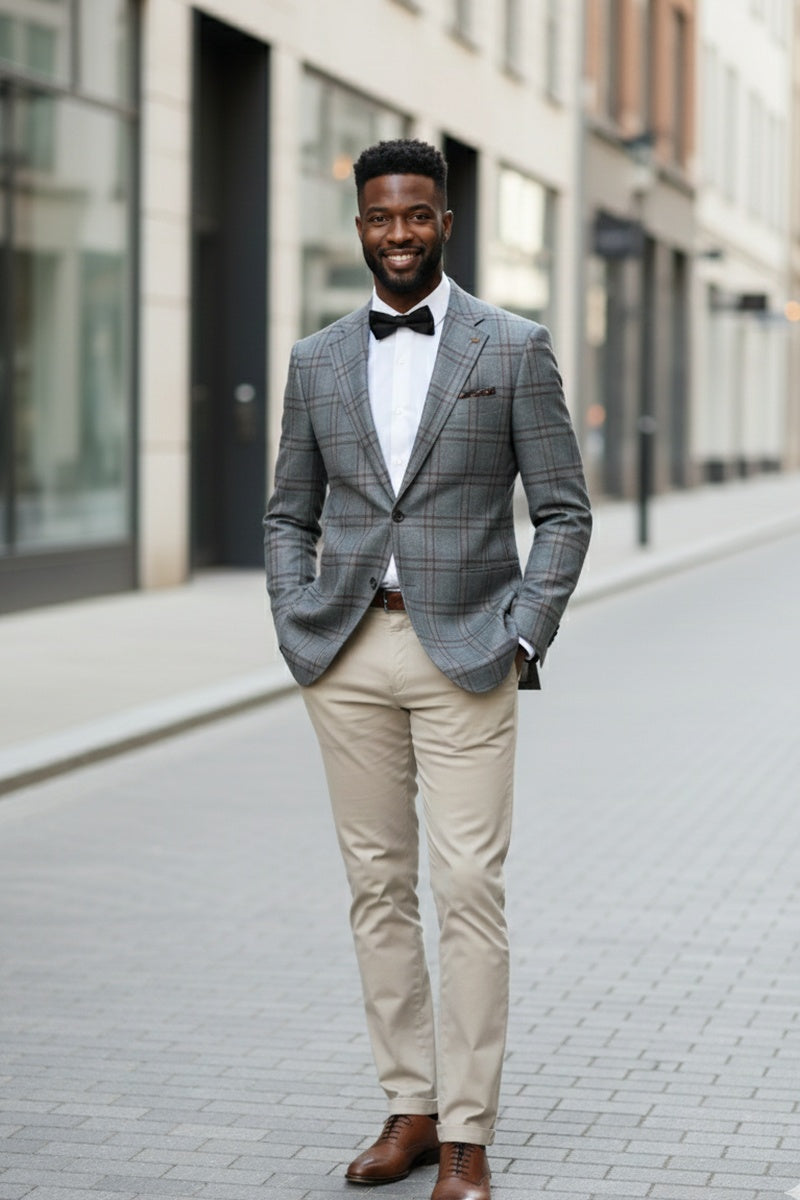 Grey Windowpane Sports Jacket