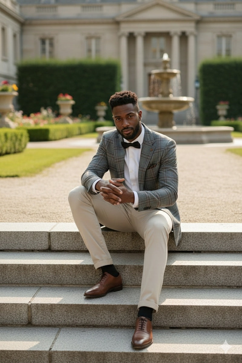 Grey Windowpane Sports Jacket