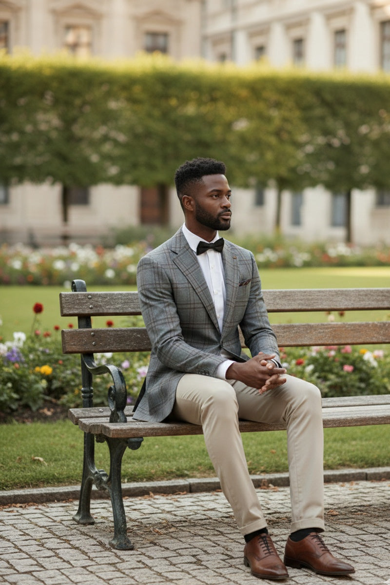 Grey Windowpane Sports Jacket