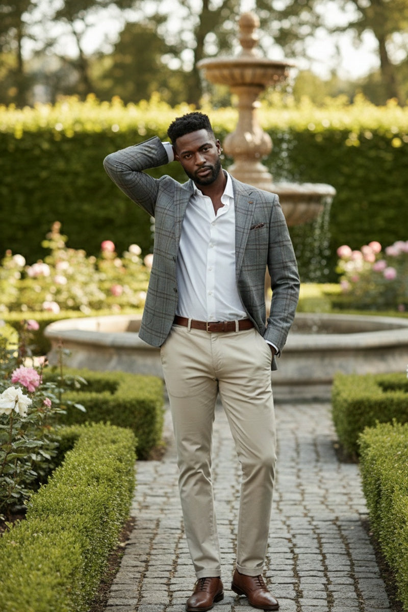 Grey Windowpane Sports Jacket