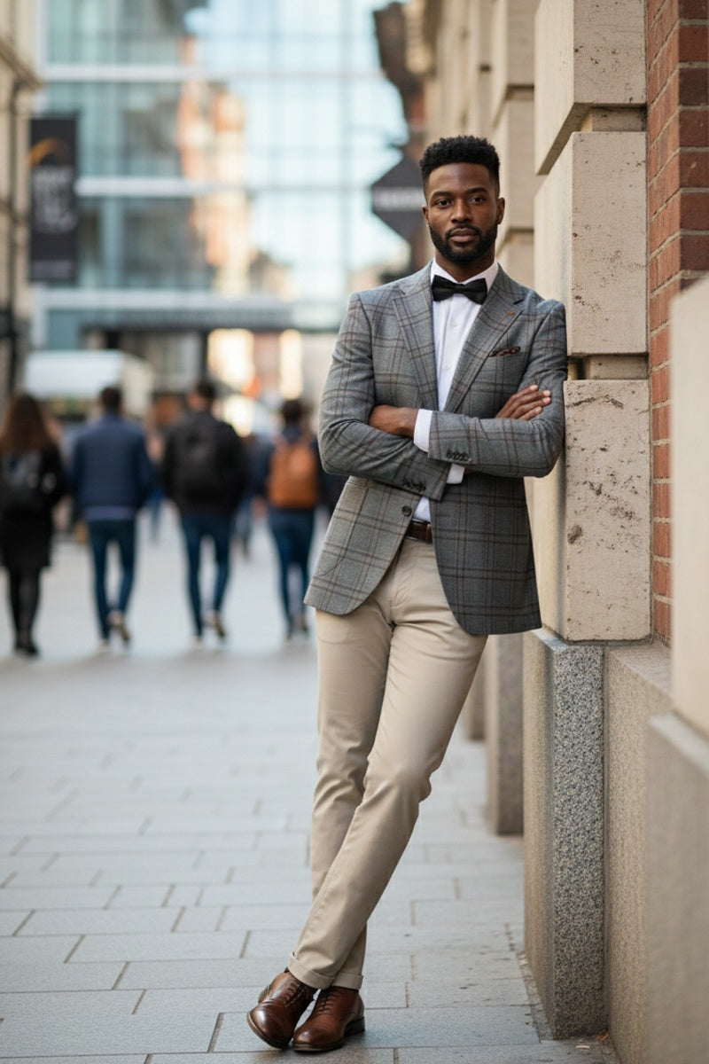 Grey Windowpane Sports Jacket