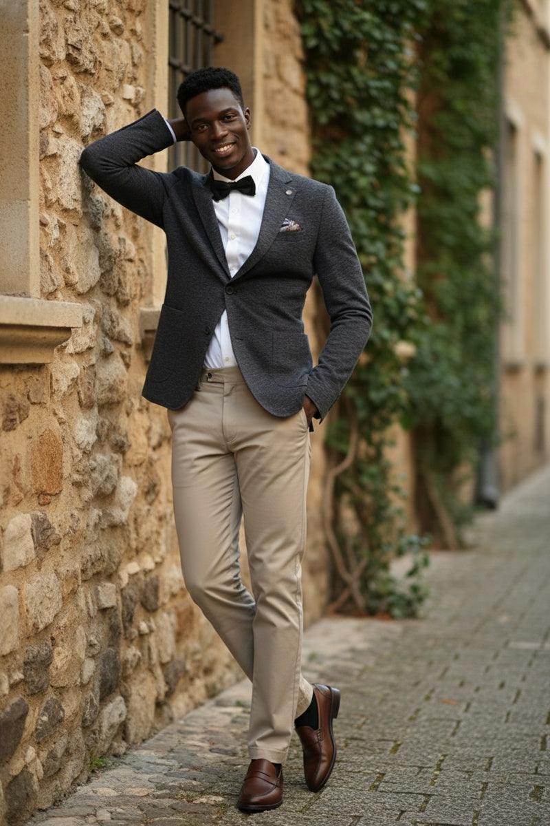 Grey Blue Textured Sports Jacket