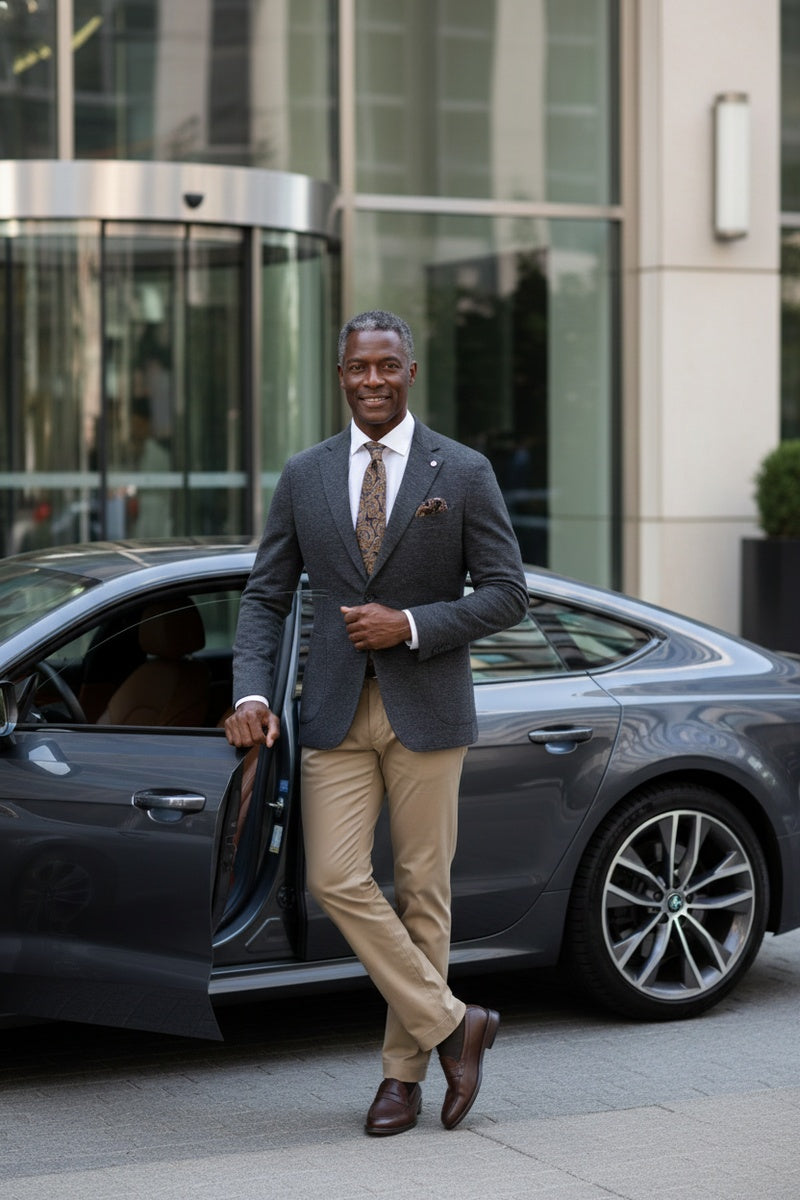 Grey Blue Textured Sports Jacket